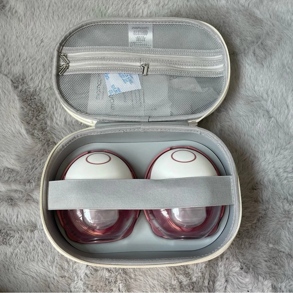 Momcozy M6 1.0 Hands-Free Breast Pump Wearable, Double Wireless Pump Cozy Red - Picture 3 of 3